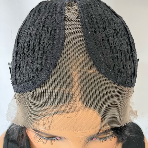 28” Long Black Straight Premium Fiber Lace Front Wig / Daily Wear or Events - Picture 4 of 6